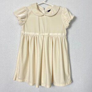 Ralph Lauren Short Sleeve Cream Velvet Dress Girls Size 24 Months